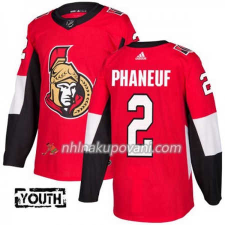 Ottawa Senators Dresy Dion Phaneuf 2 Červená 2017-2018 Adidas Authentic - Dětské